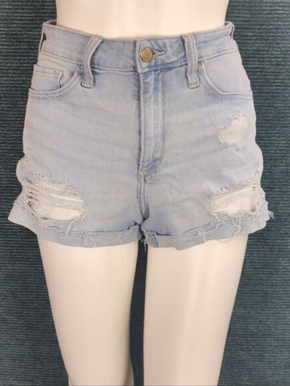 For Kitty Rescue! Hollister Curvy High-Rise Short 3" Distressed & Ripped